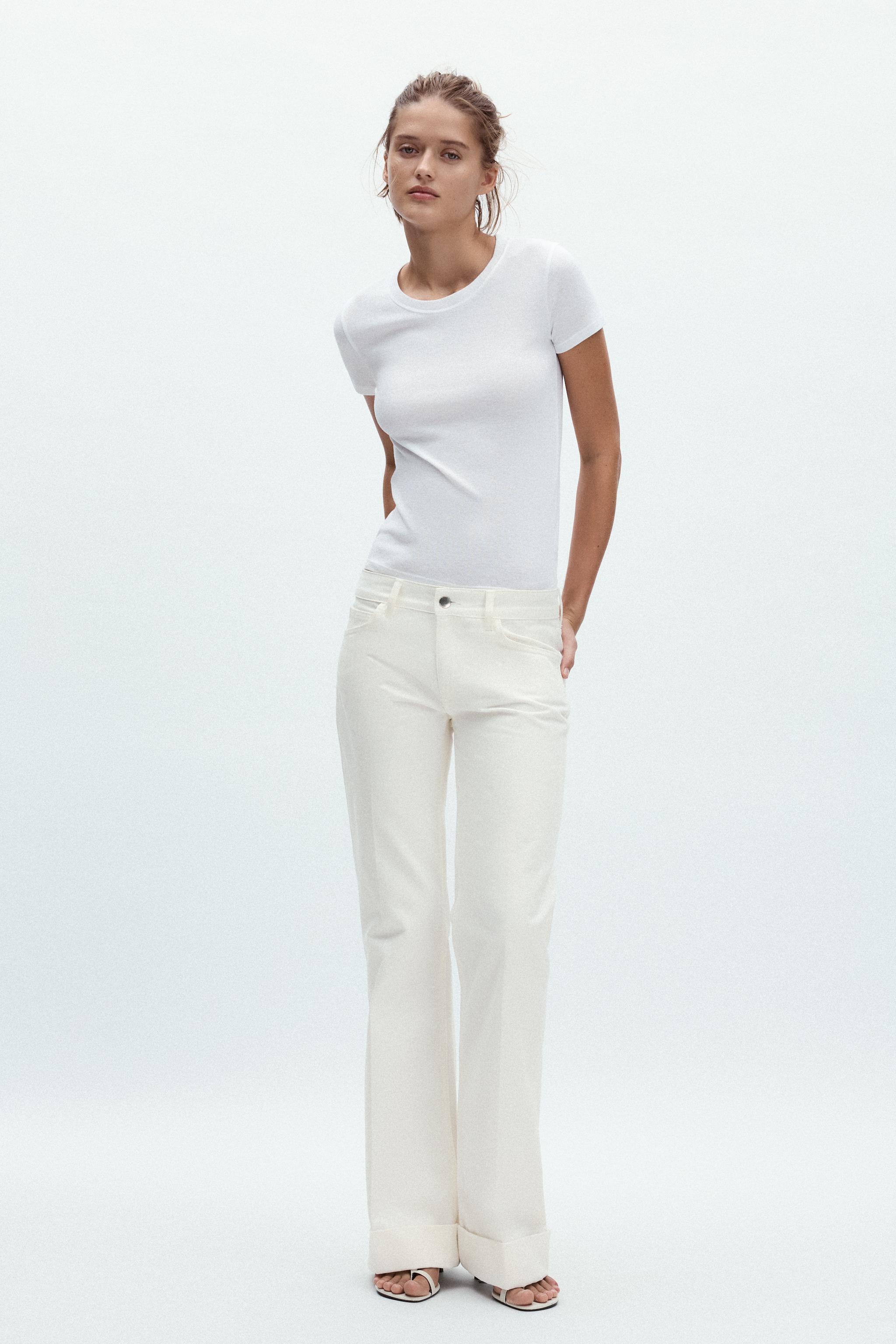 SHORT SLEEVE COTTON T-SHIRT - Oyster-white | ZARA United States