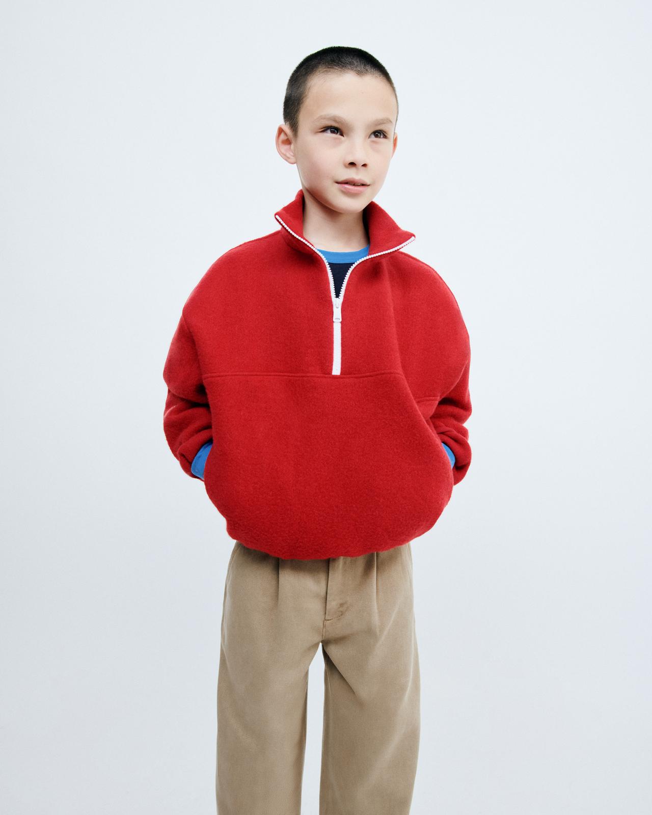 STORIESZ - WOOL KANGAROO SWEATSHIRT — Red
