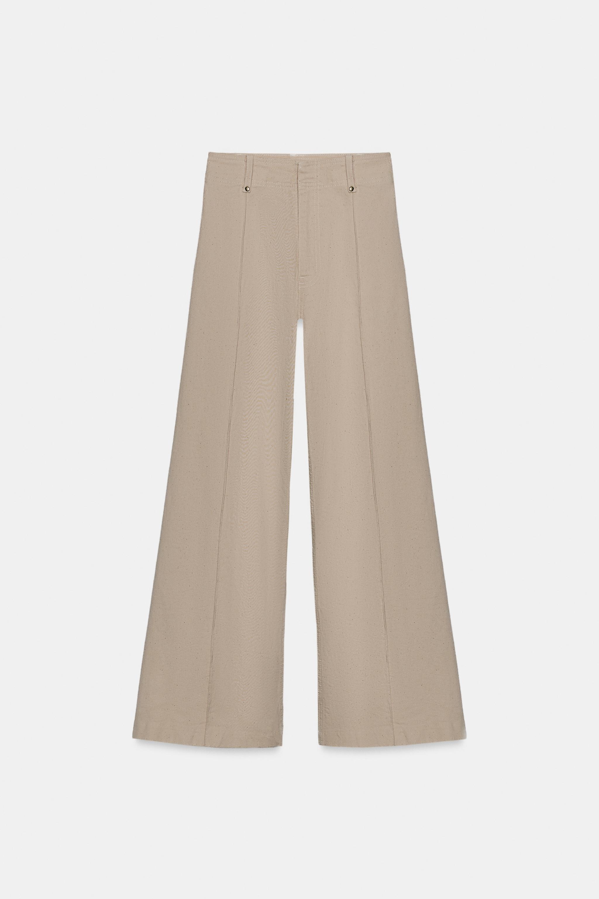 JEANS ZW COLLECTION WIDE LEG CU TALIE ÎNALTĂ - Ciocolatiu | ZARA