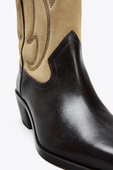 COMBINED LEATHER EMBROIDERED BOOTS - Multicoloured by Zara - Image 8