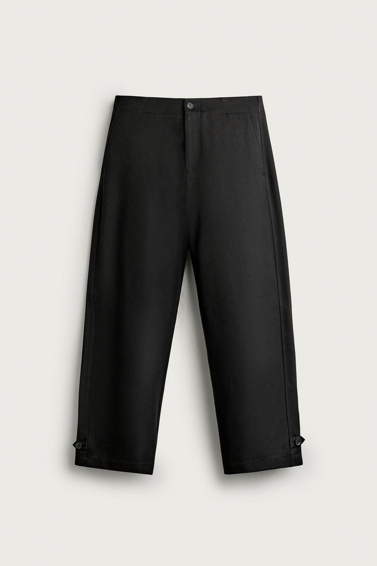 Pantalon traje barrel fit trabilla