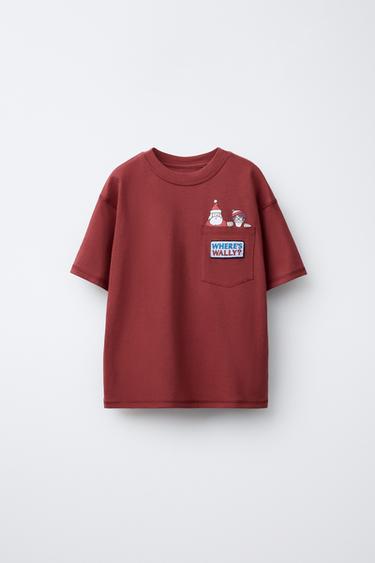 WHERE'S WALLY ® DREAMWORKS © PRINTED T-SHIRT - Burgundy by Zara