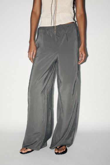 FLIESSENDE PALAZZOHOSE - Blau meliert von Zara