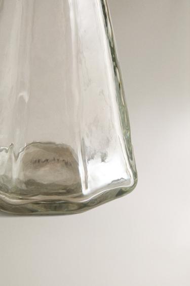 FACETED NARROW GLASS VASE - Greenish by Zara - Image 3