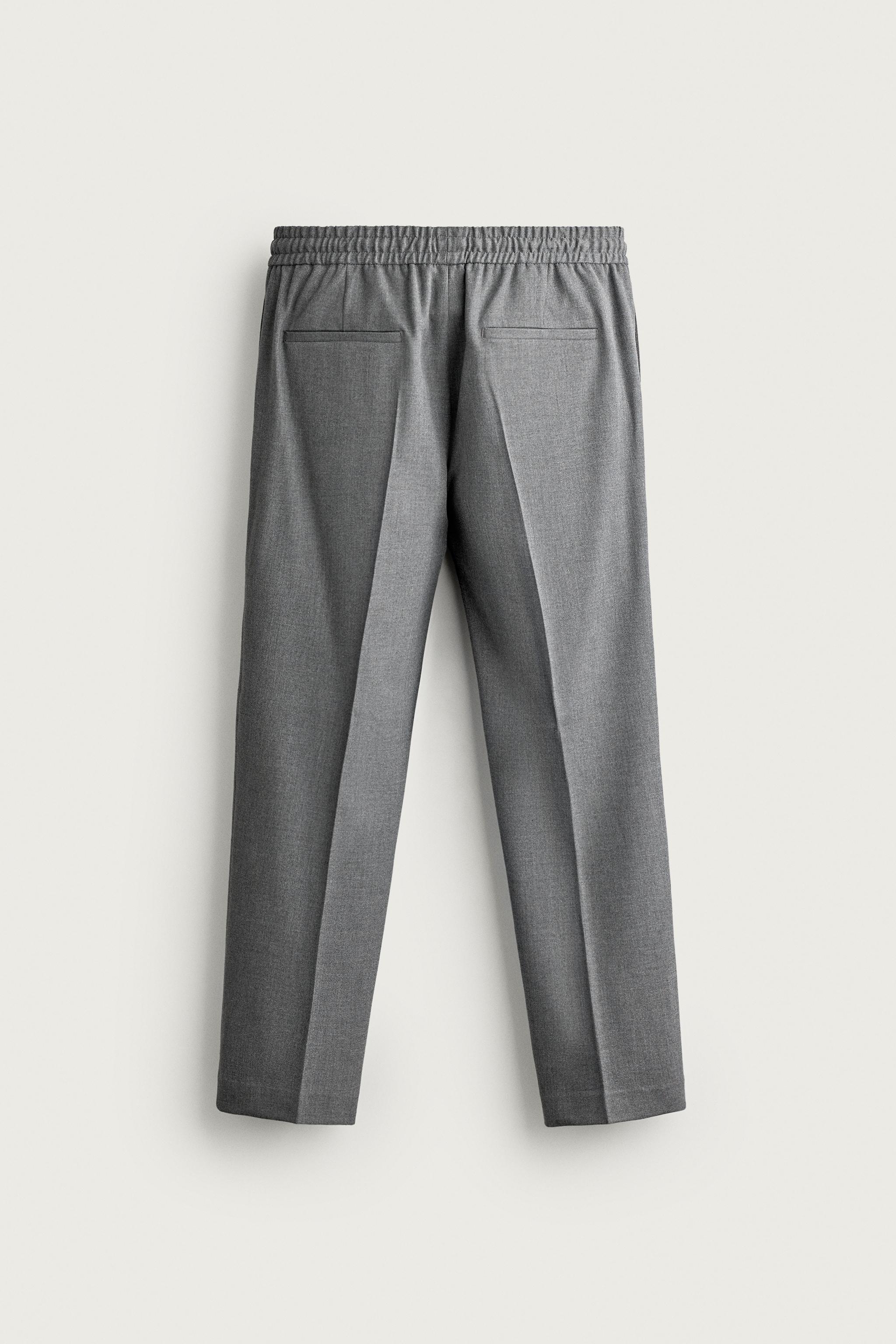 COMFORT JOGGER WAIST PANTS — Gray marl