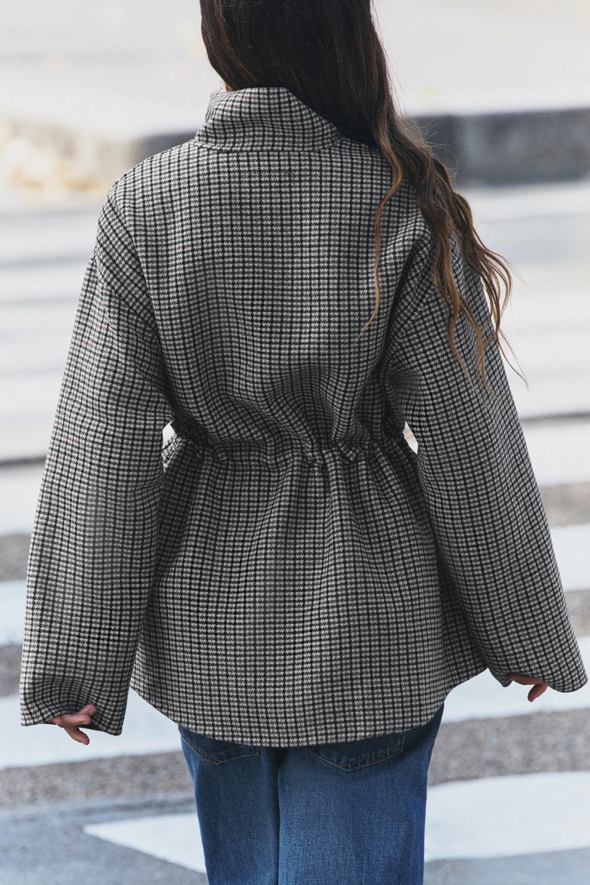 MANTEAU AVEC LAINE PIED-DE-POULE