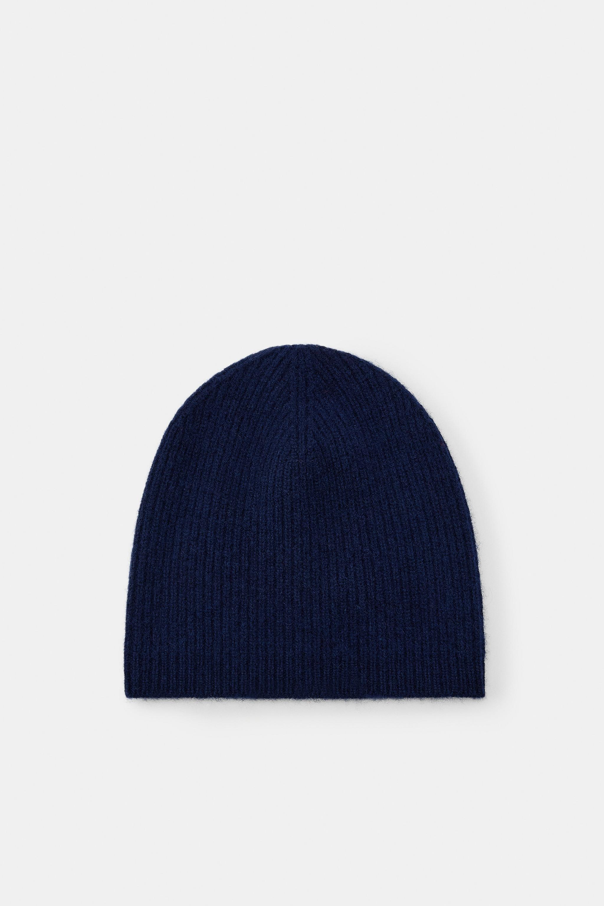 Zara Vibrant Blue Knit Hat WASHED-EFFECT KNIT HAT - Ink blue | ZARA United States main image 2