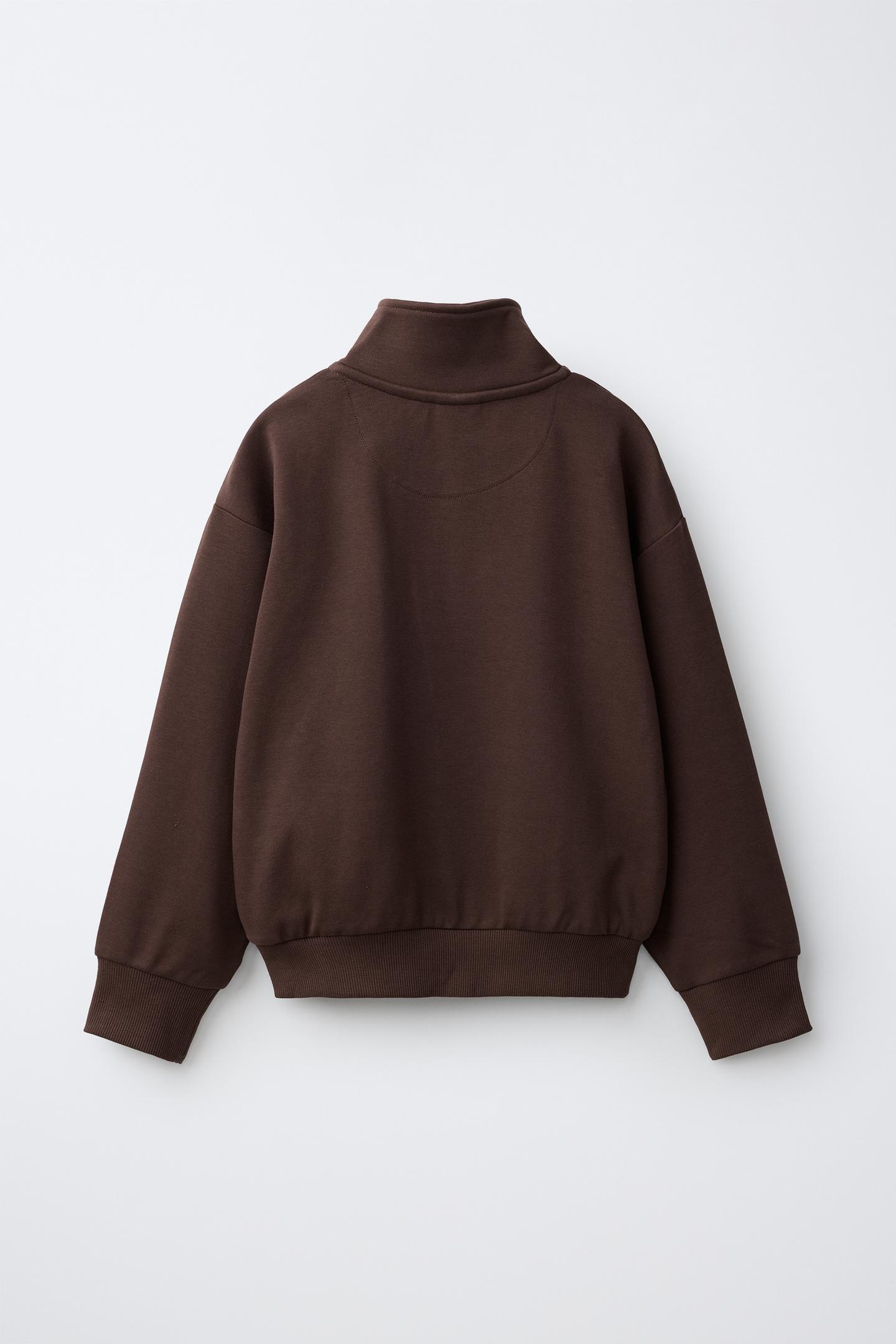 Детский комплект Zara Zip-Up Sweatshirt and Wide-Leg Pants Set, цвет: Коричневый — фото 3