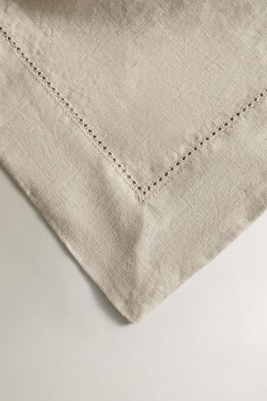 NAPPE LIN BRODERIE FLORALE - Bleuté de Zara - Image 2