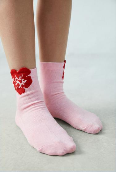 2-PACK OF HIBISCUS MID-CALF SOCKS - Multicoloured by Zara