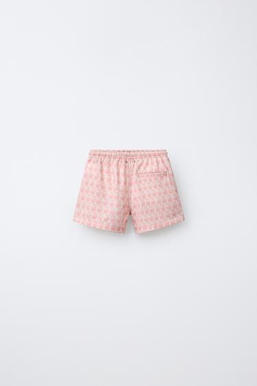2-6 YEARS/ PALM TREE PRINT SWIM SHORTS - Beige-pink by Zara - Image 1