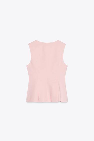 TOP PÉPLUM - Rose pastel de Zara - Image 5