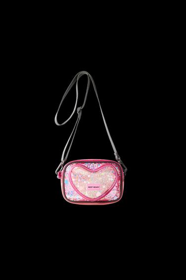 Zara HEART VINYL CROSSBODY BAG - Pink - Image 0