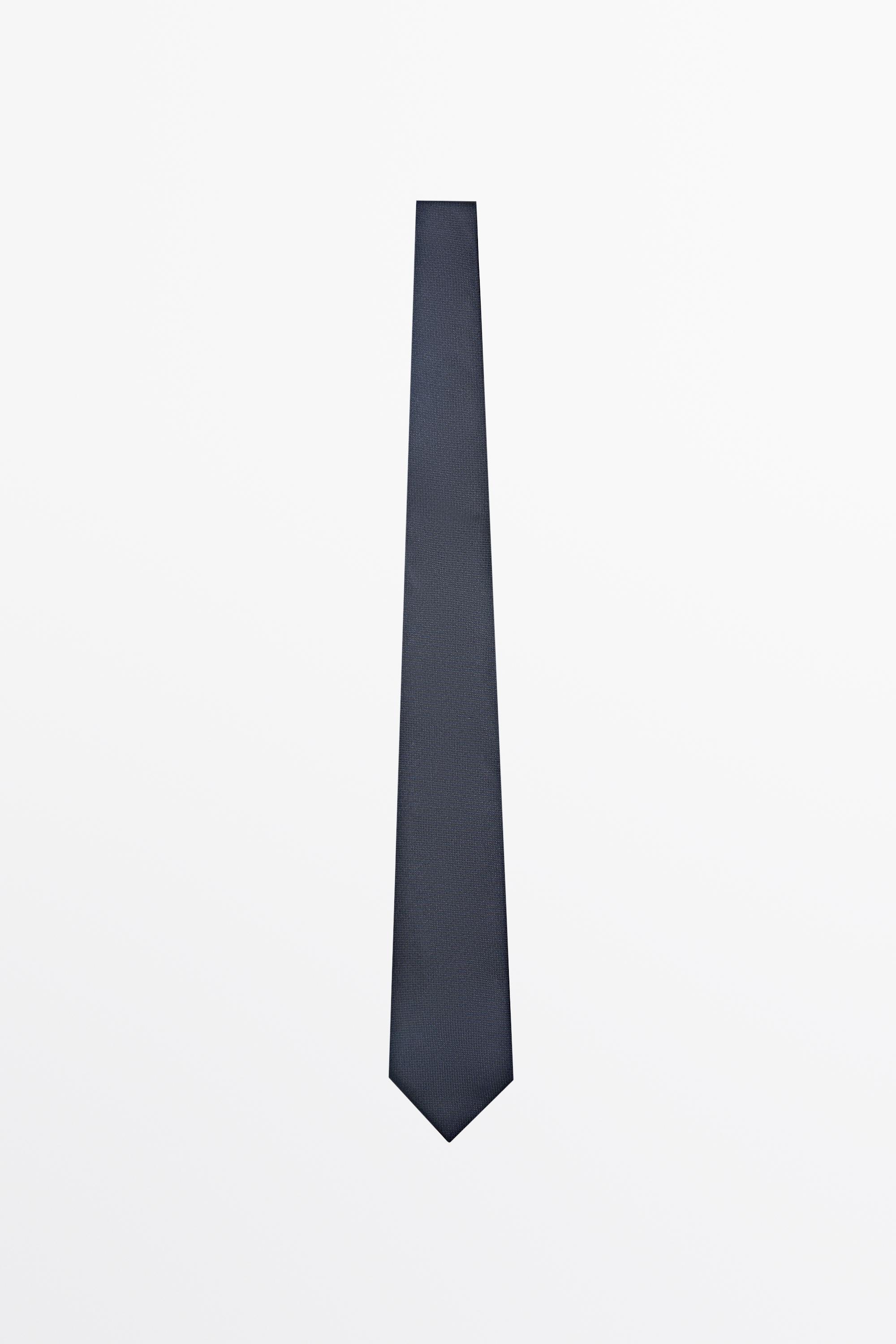 100% silk textured tie — Navy blue
