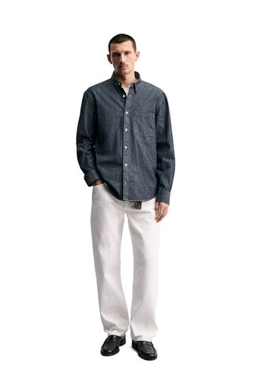 CHEMISE EN JEAN COUPE DÉCONTRACTÉE - Bleu de Zara