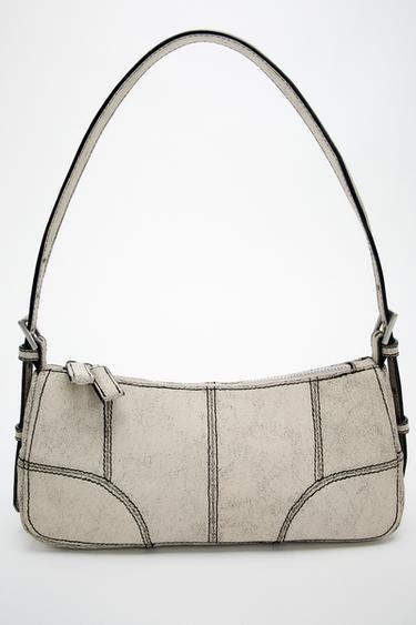 SAC D'ÉPAULE MINI EFFET CRAQUELÉ - blanc de Zara