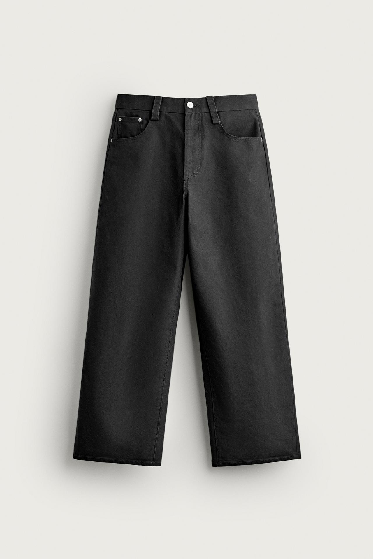 STRAIGHT RELAXED FIT JEANS — Black