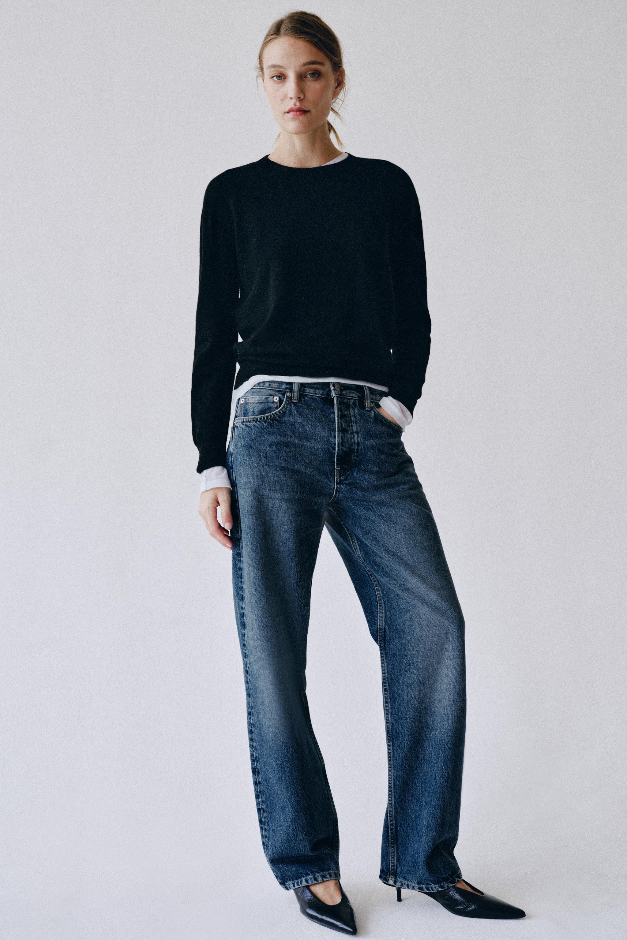 Zara ZW COLLECTION STRAIGHT ORTA BEL JEAN görsel 7