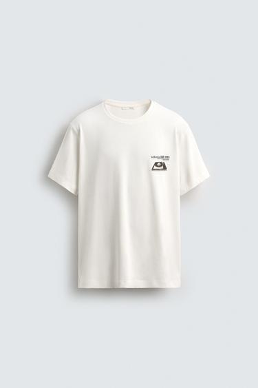 CAMISETA ESTAMPADO VINILO - Blanco roto de Zara