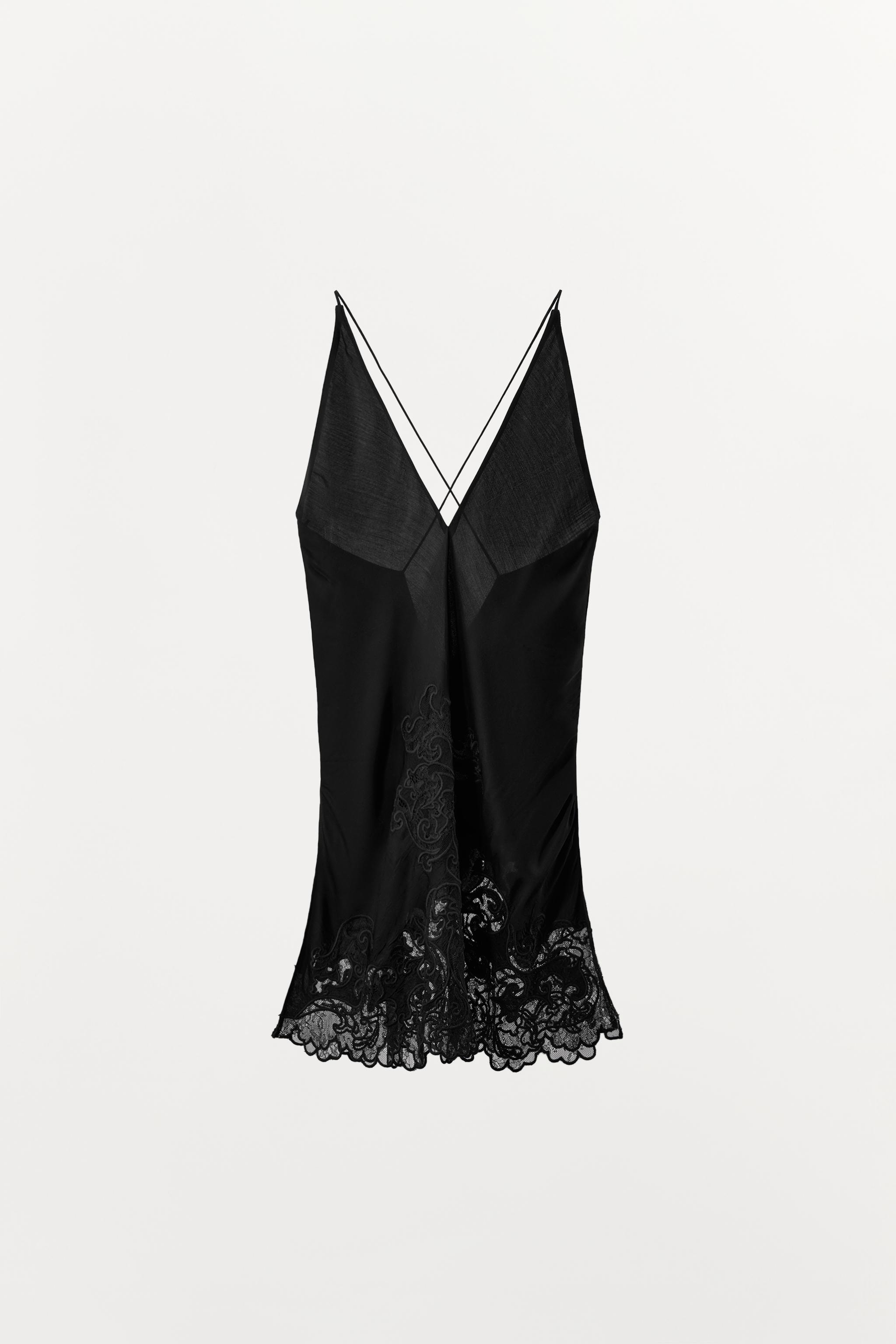 TOP À BRETELLES 100% VISCOSE BRODÉ