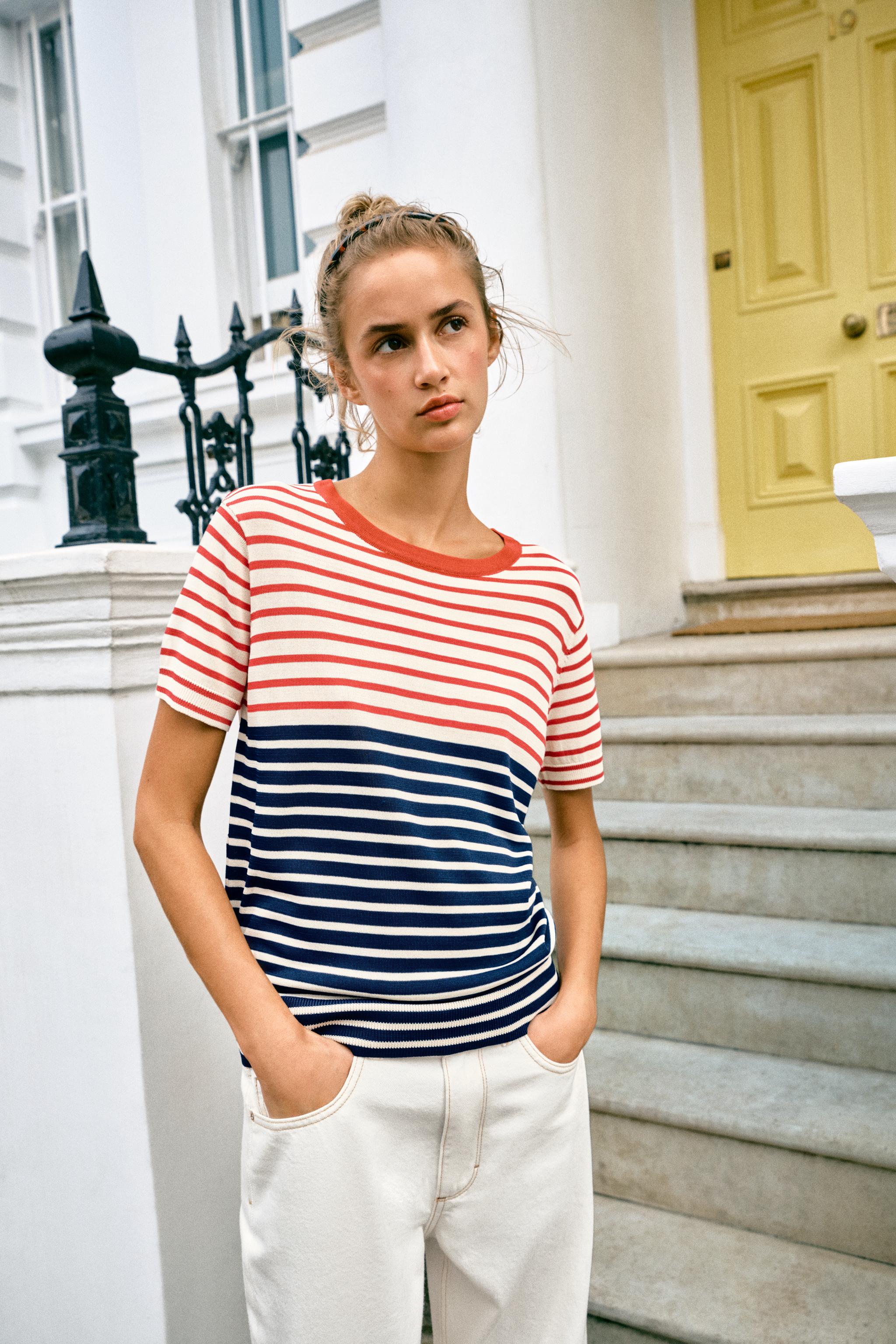 STRIPED KNIT TOP — Striped