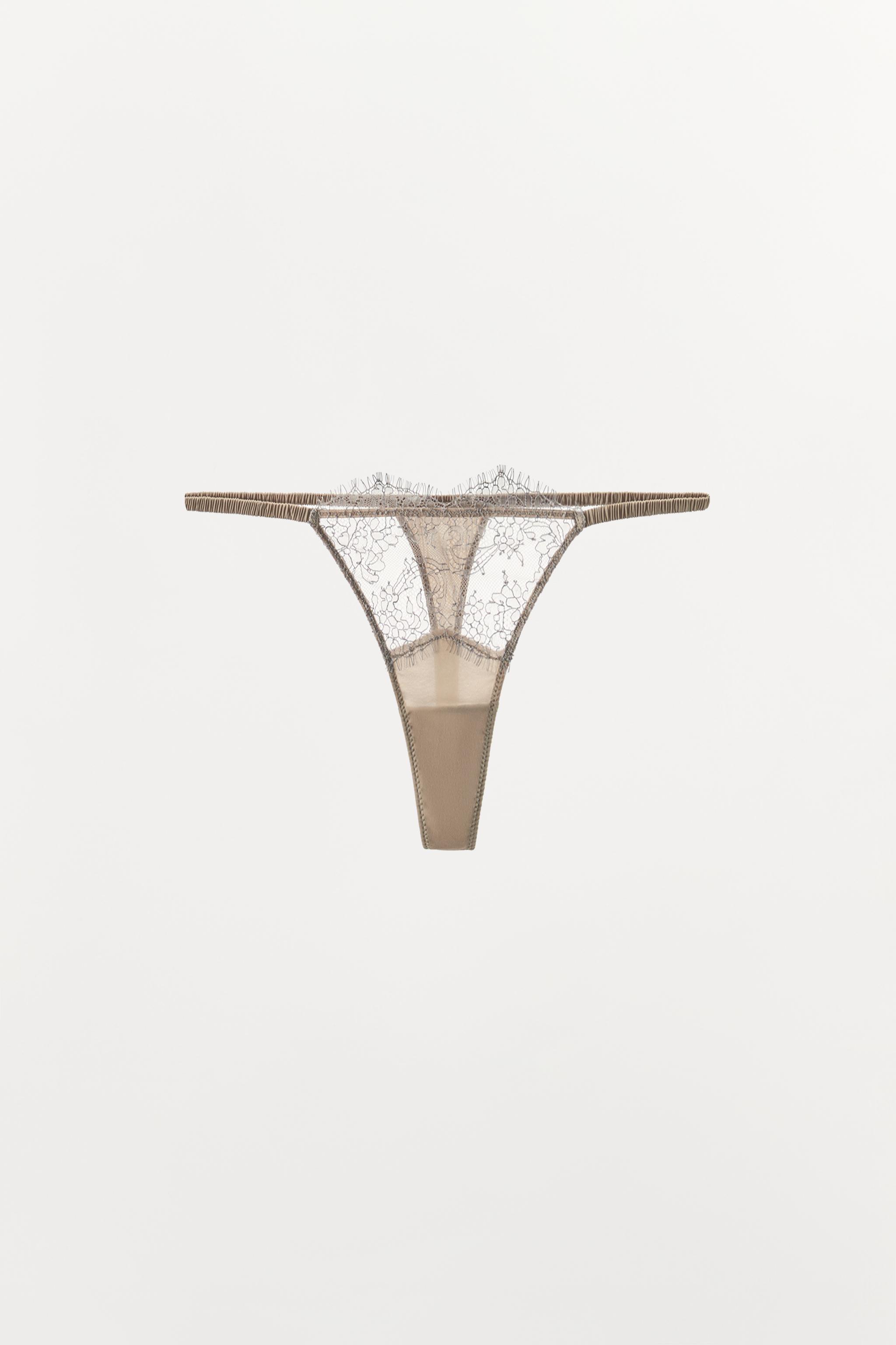 COMBINATION LACE THONG — Gray / Blue