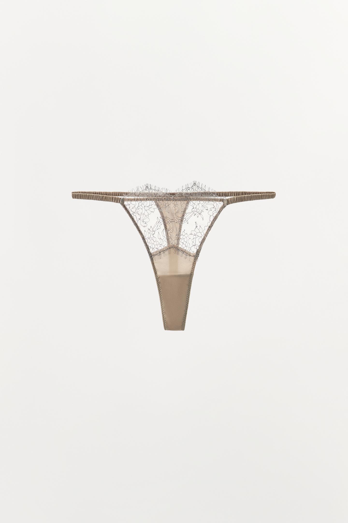 Трусы-стринги Combination, кружево — Zara, цвет: Серый / Синий — фото 4