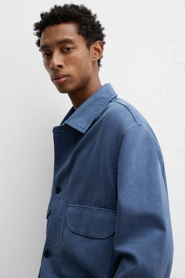 VESTE DÉLAVÉE POCHES - Bleu roi de Zara - Image 5