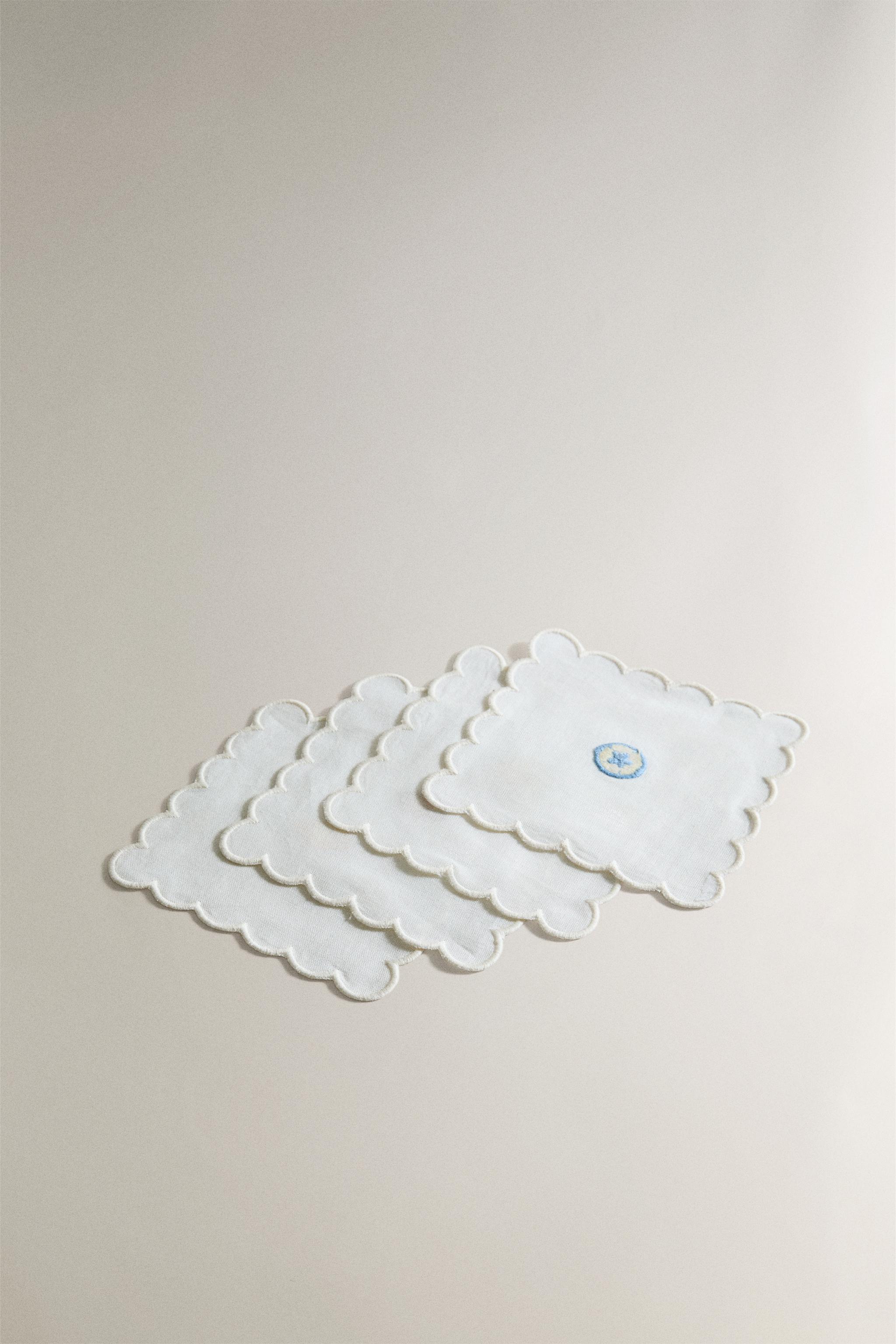 RAMIE SHELL COASTER SET (PACK OF 4) — White