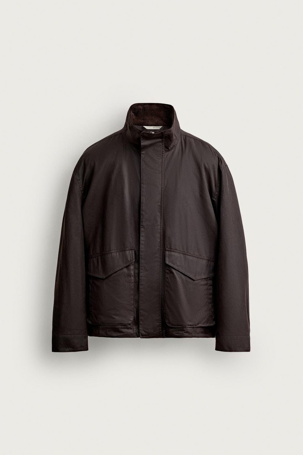 WAXED-EFFECT REGULAR FIT JACKET