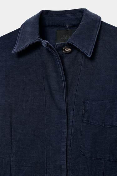 VESTE EN DENIM ZW COLLECTION - Bleu de Zara - Image 4