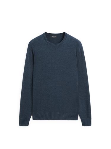 Jersey punto cuello redondo efecto denim - Marino de Zara