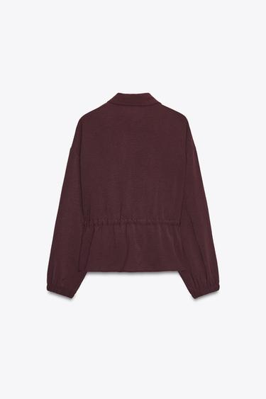 DRAWSTRING SAFARI JACKET - Burgundy by Zara - Image 6