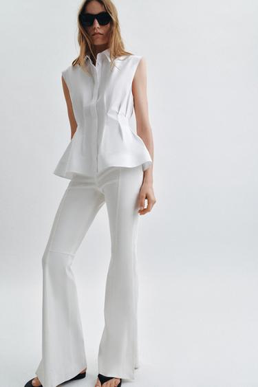 CAMISA PLIEGUES MANGA SISA ZW COLLECTION - Blanco de Zara