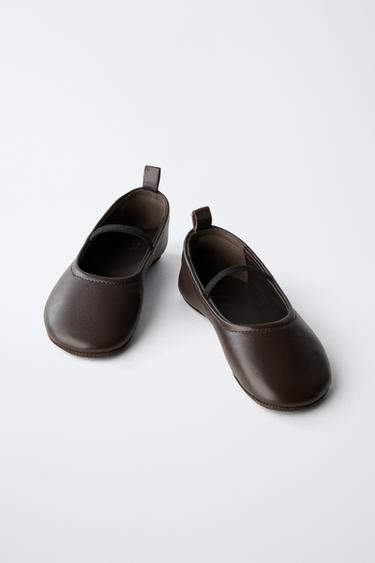 BALLERINES EN CUIR - Marron de Zara - Image 3