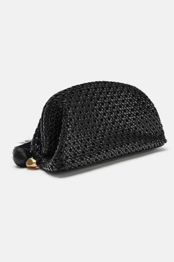 BRAIDED CLUTCH BAG - Black by Zara - Image 3