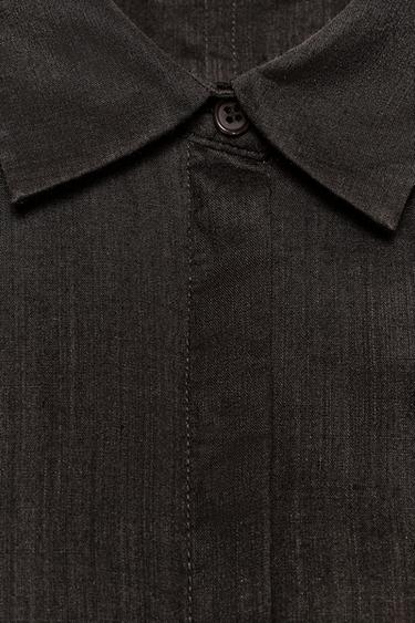 ZW COLLECTION OVERSIZE RAMIE SHIRT - Brown by Zara - Image 6