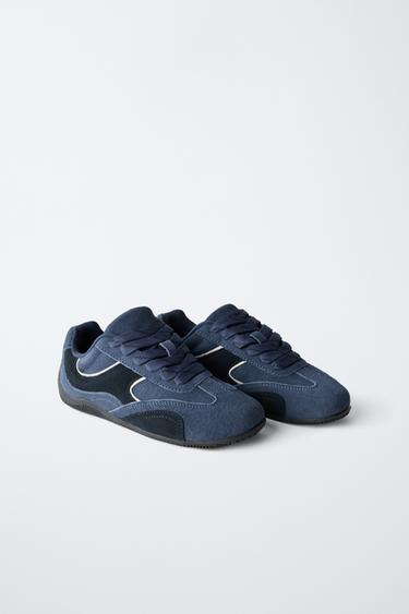 SPORTSCHUH AUS LEDER - Marineblau von Zara
