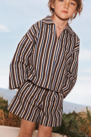 STRIPED LIMITED EDITION BERMUDA SHORTS - Dark brown by Zara - Image 1