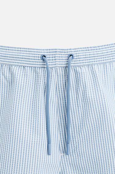 MAILLOT DE BAIN COURT SEERSUCKER - Bleu ciel de Zara - Image 8