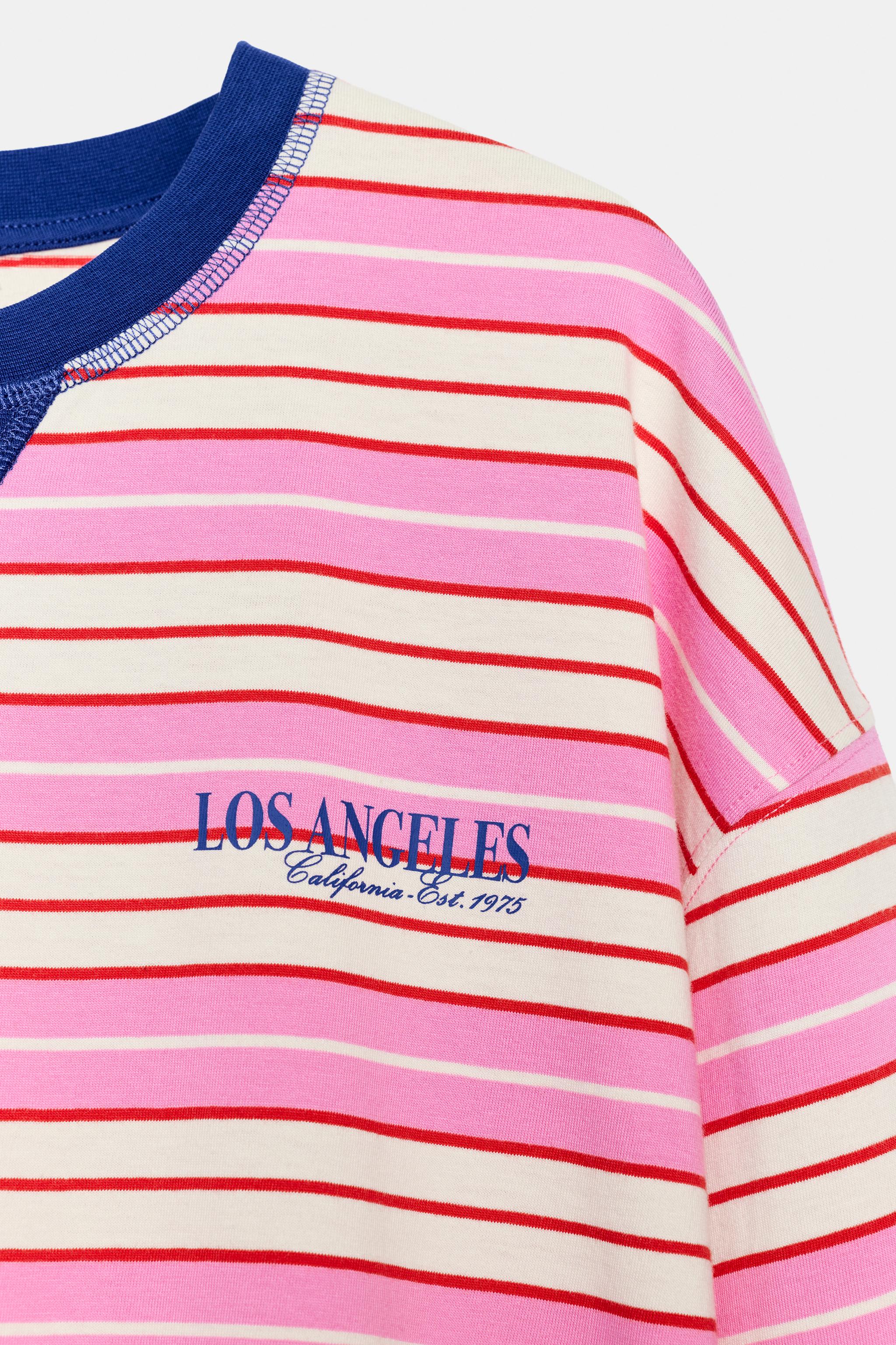 STRIPED TEXT T-SHIRT