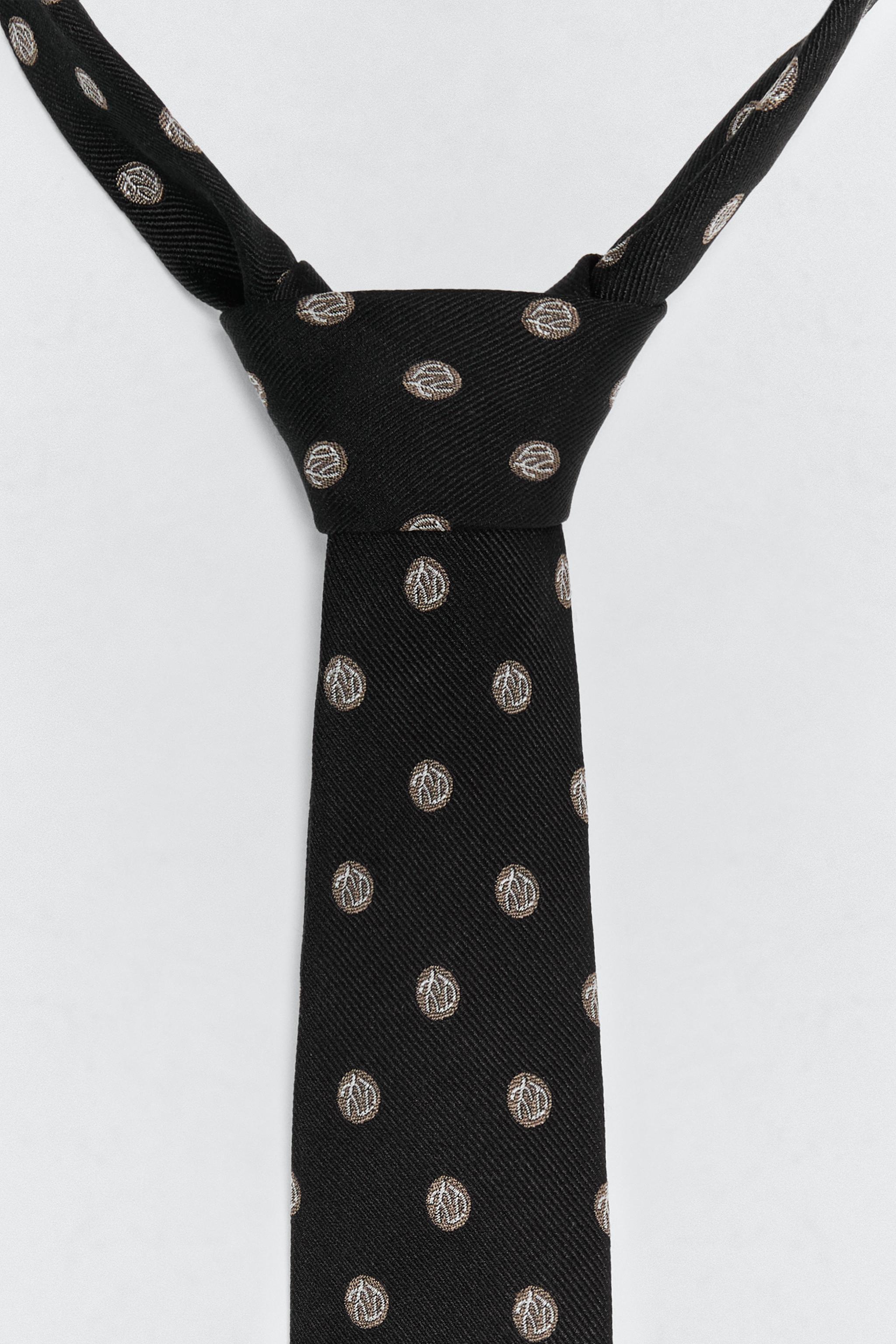 SOSHIOTSUKI x ZARA ロゴシルクワイドネクタイ - ブラック | ZARA