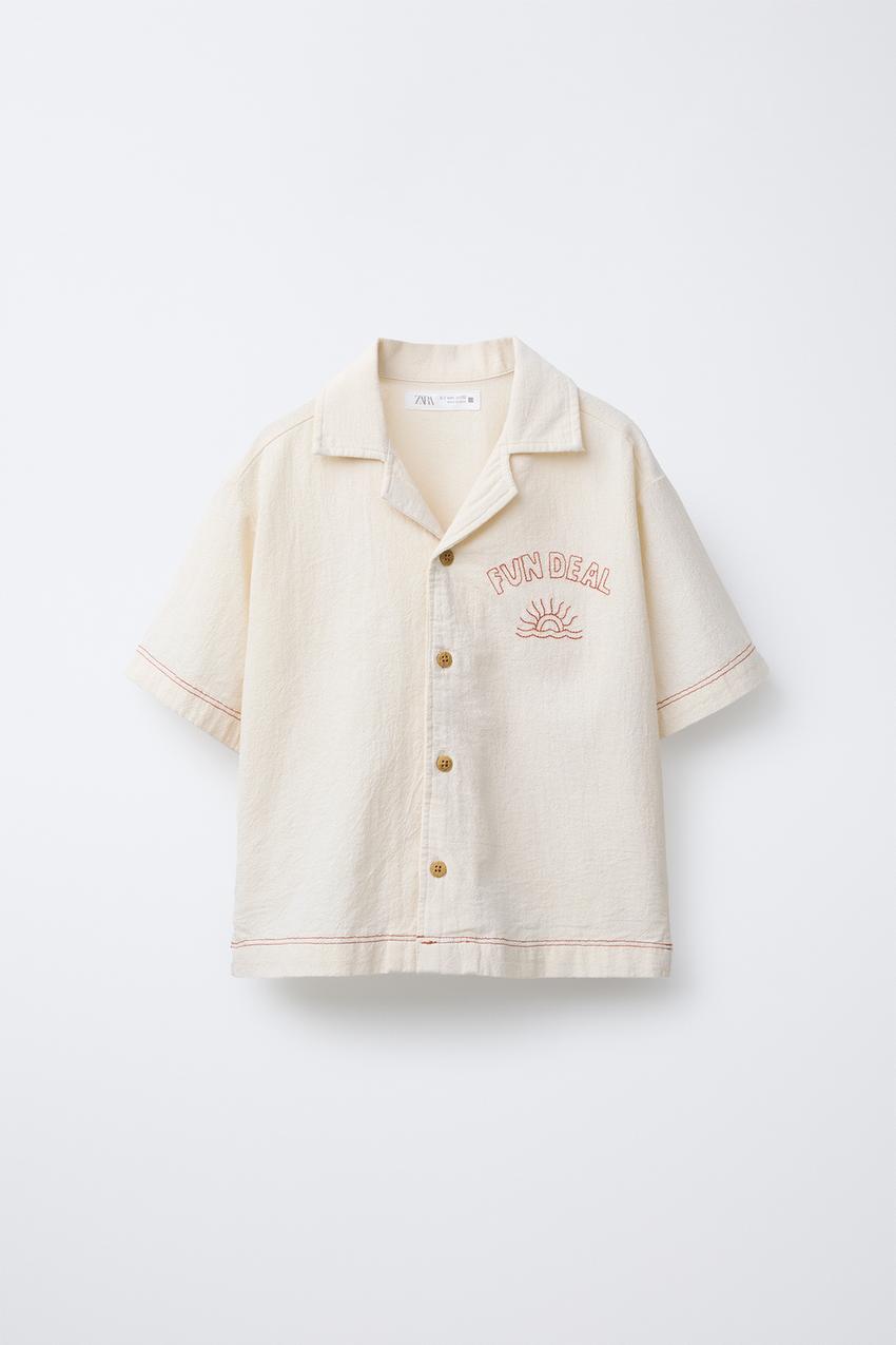 TEXTURED EMBROIDERED SHIRT