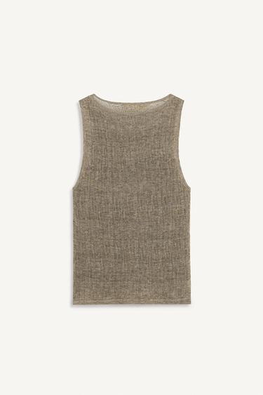 TNK TP DBL RB - khaki by Zara