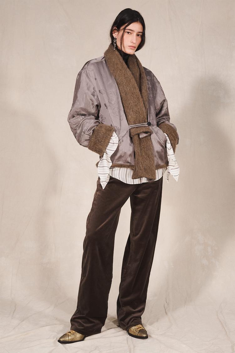 Abrigo jacquard reversible bufanda limited edition