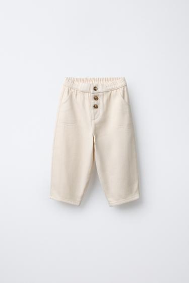 SOFT TOUCH TROUSERS WITH BUTTONS - خَام الخاص بـ Zara - صورة 0
