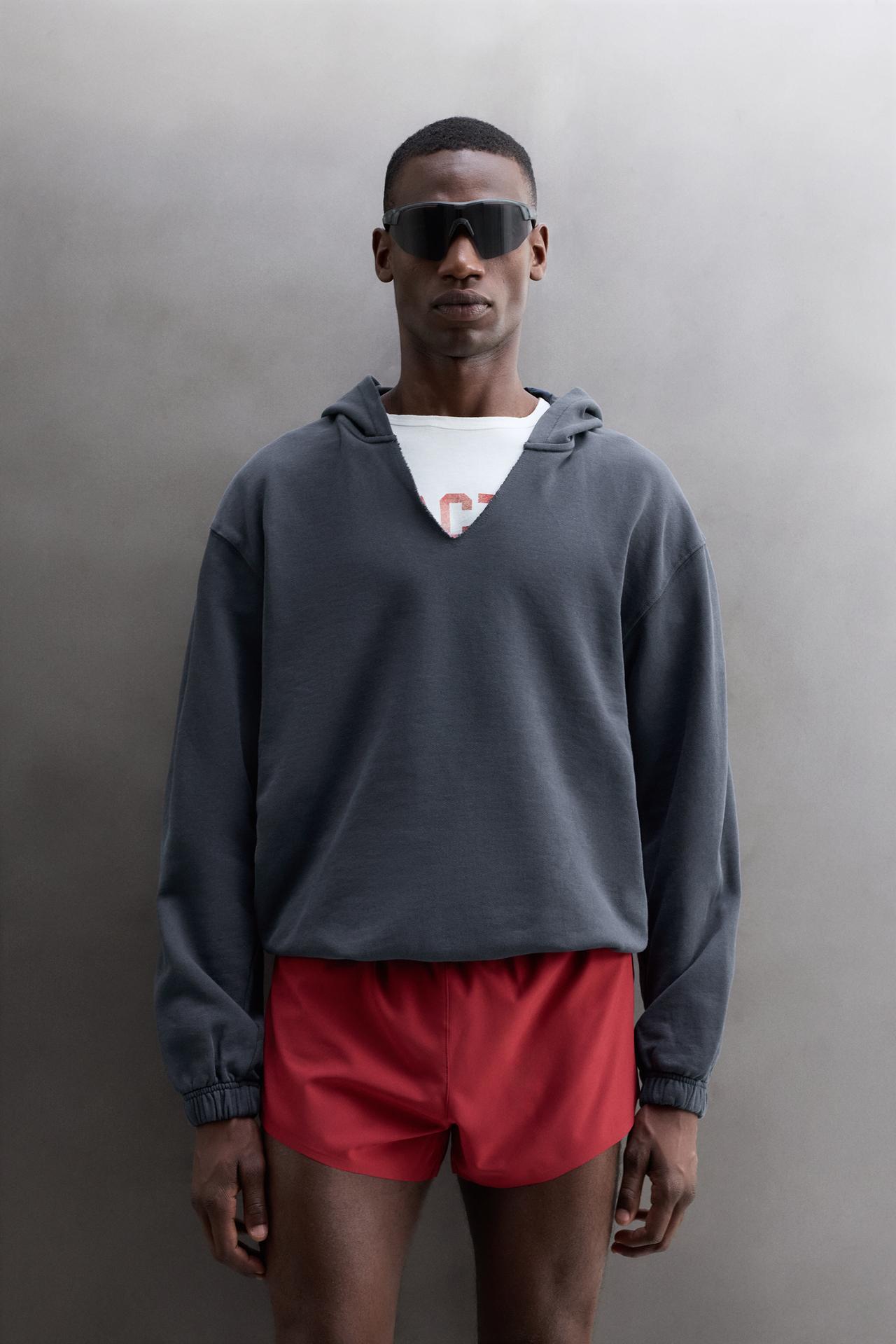 COTTON HOODIE — Navy blue