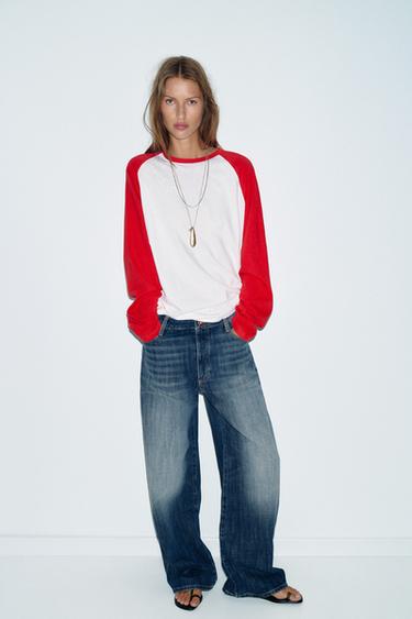 JEAN Z1975 DROIT TAILLE BASSE LONGUEUR MAXI - Bleu de Zara