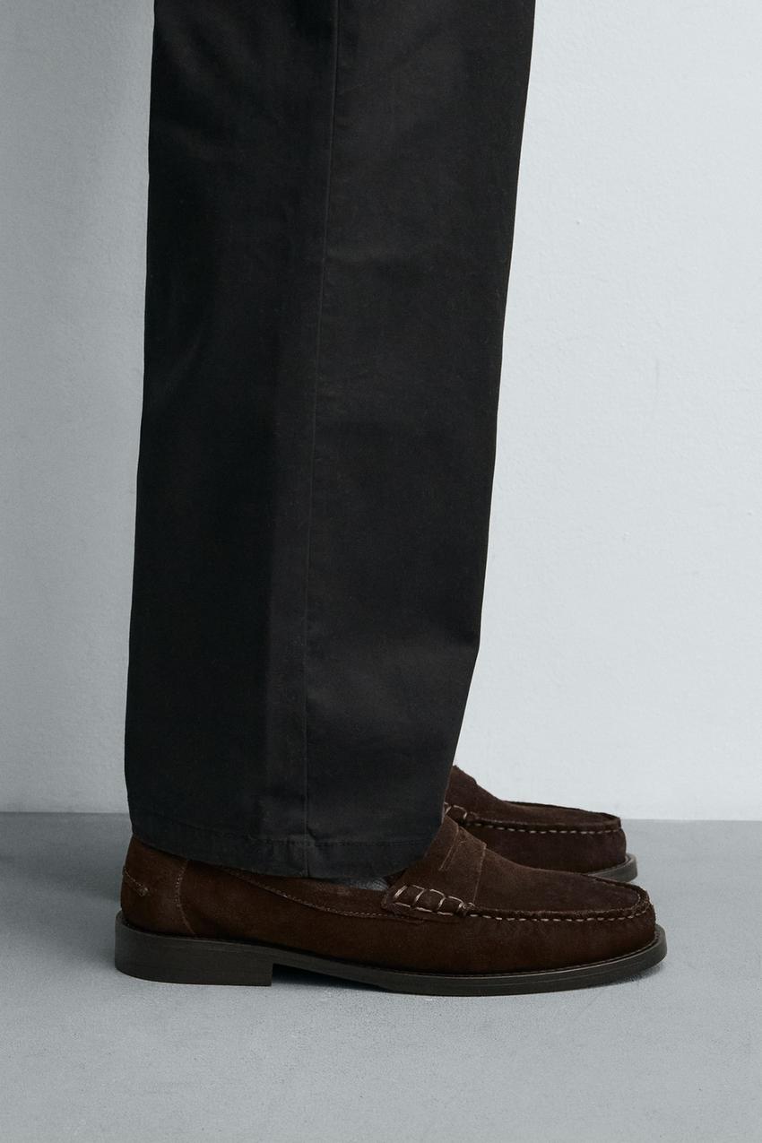 SPLIT SUEDE LOAFERS - Brown | ZARA United States display picture 3