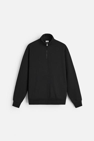 SUDADERA HEAVY WEIGHT CUELLO CREMALLERA - Negro de Zara